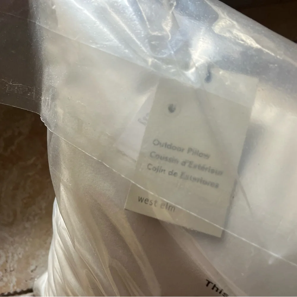 West Elm Indoor Outdoor Pillows (tan and light yellow)